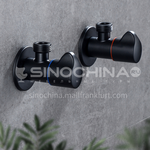 New arrival all copper black hot and cold thickened triangle valve water stop valve